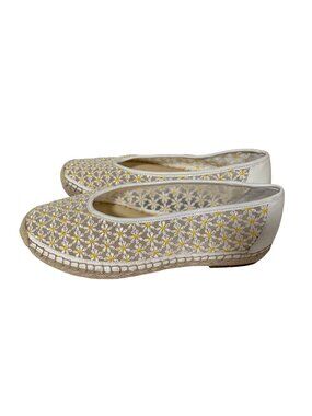 Jessica Simpson Womens Size 7.5 38 Lace Slip On Daisy Espadrille Floral Sheer SH